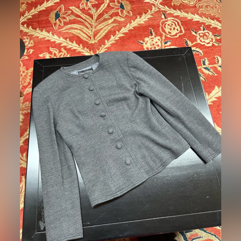 Pamela Dennis charcoal wool jersey jacket